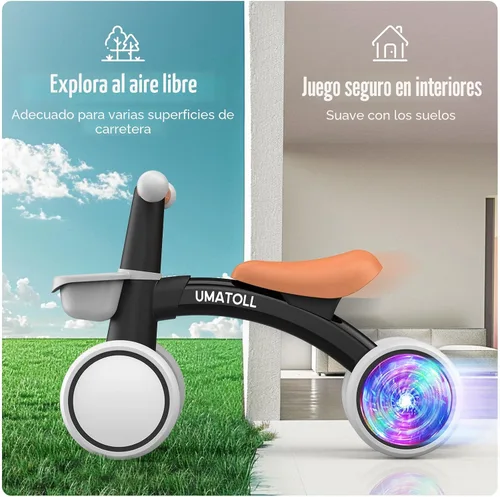 Vista 7 de Umatoll Juguetes de bicicleta de equilibrio para bebés de 1 año, asiento ajustable, regalos de cumpleaños para niños de 12 a 24 meses