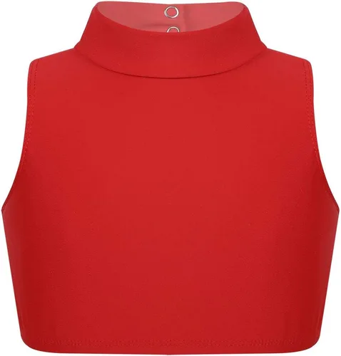 Vista 2 de YiZYiF Camiseta deportiva deportiva de manga larga elástica con cuello alto falso para niños y niñas
