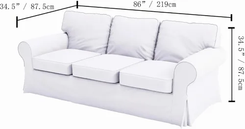 Vista 5 de Ektorp - Funda de repuesto para sofá de 3 asientos hecha a medida para IKEA Ektorp (cuero sintético marrón nuevo)