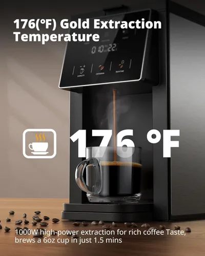 Vista 12 de AIRMSEN Cafetera para moler y preparar, una sola porción con molinillo