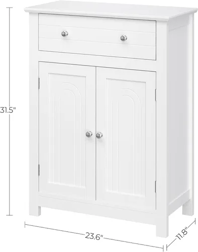 Vista 3 de SONGMICS VASAGLE Gabinete de Baño Independiente con Cajón y Estante Ajustable, Alacena de Cocina, Gabinete de Almacenamiento de Entrada de Madera