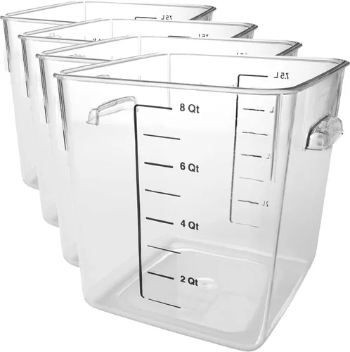 Vista 3 de Rubbermaid Productos Comerciales Tapa Grande para Contenedor de Almacenamiento de Alimentos Cuadrado de Plástico que Ahorra Espacio de 2/4/6/8 Qt.