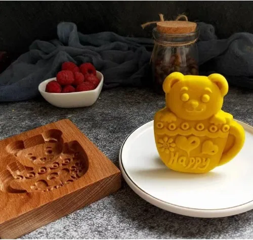 Vista 30 de Molde de Galletas de Madera Tallada con Pájaro - Cortador de Galletas de Jengibre DIY con Prensa de Relieve