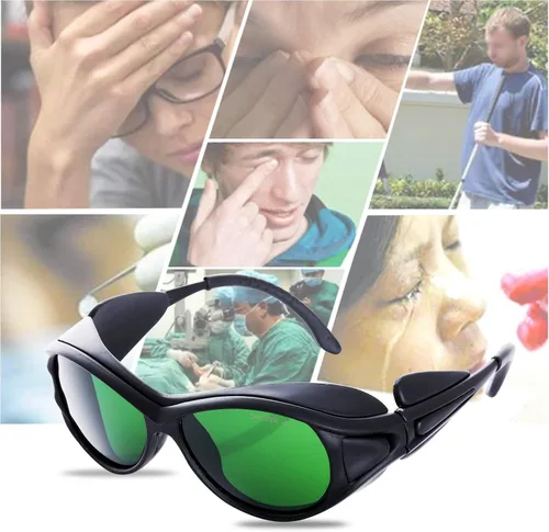 Vista 6 de JILERWEAR Gafas de seguridad láser profesionales para gafas de protección láser violeta/azul/rojo de longitud de onda de 405 nm, 445 nm, 450 nm, 532