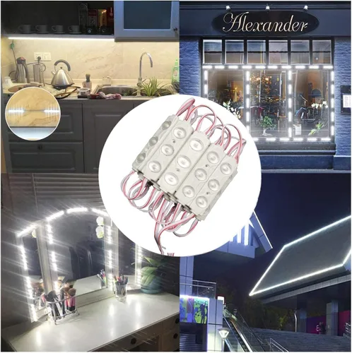 Vista 7 de Erudite 20 luces de repuesto para inflables DC12V luces LED inflables blancas con 3 LED autoadhesivos, inflables de vacaciones en el patio