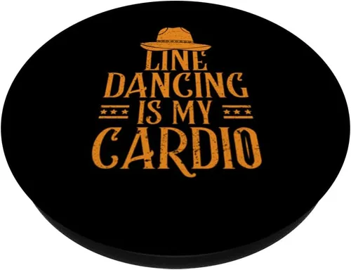 Vista 2 de Line Dancing Is My Cardio - Cute Country Life Distressed PopSockets Swappable PopGrip