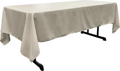 Vista 19 de LA Linen Mantel rectangular lavable de popelín de poliéster, resistente a las manchas y a las arrugas, cubierta de mesa 60x84, mantel de tela