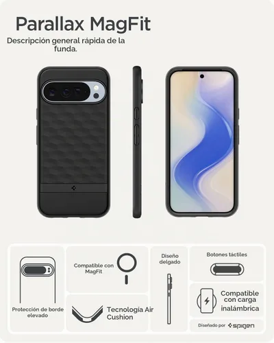 Vista 3 de Spigen para Pixel 10 Pro XL, funda Parallax MagFit (2025) [Diseñada para Pixelsnap, compatible con accesorios MagSafe] - negro mate