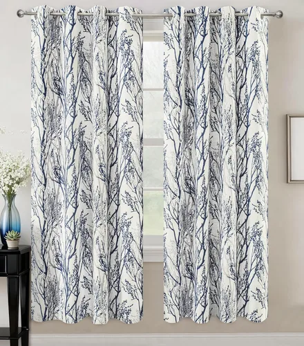 Vista 30 de DriftAway Cortinas opacas con diseño de ramas de árbol, doble capa, 84 pulgadas de largo, para dormitorio, estampado clásico, aislamiento térmico