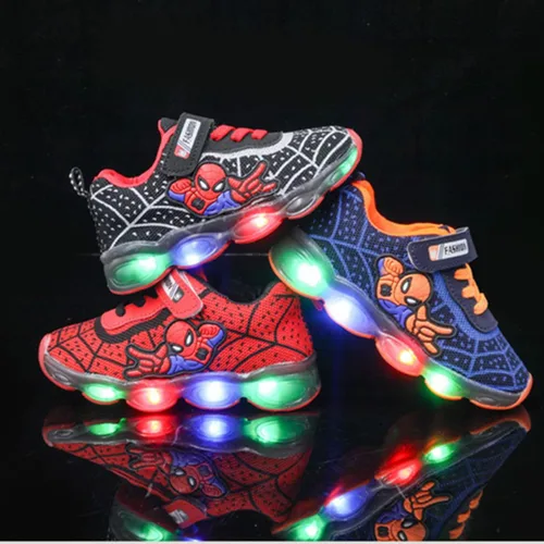 Vista 8 de RAYCHY Zapatos iluminados LED de malla ligera transpirable para niños pequeños