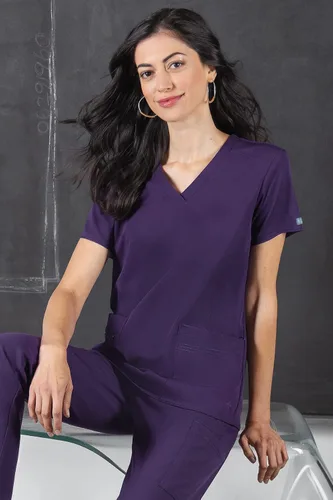 Vista 5 de Med Couture Touch - Camiseta de punto con cuello en V para mujer