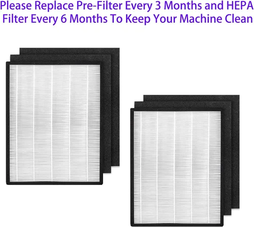 Vista 6 de Juego de 2 filtros de repuesto EPI-328 para purificador de aire COLZER EPI-328 y Domccy NS-320, filtros Hepa H13 con carbón activado de alta