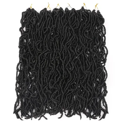 Vista 6 de Extensiones de cabello de ganchillo de 12 pulgadas de pelo sintético de ganchillo 1B, extensiones de cabello de ganchillo suaves