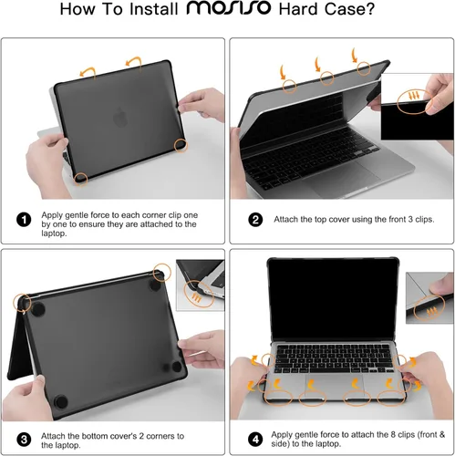 Vista 6 de MOSISO Funda para MacBook Air de 13 pulgadas M5 M4 M3 M2 2026-2022 A3449 A3240 A3113 A2681, precisión a juego con color portátil, kit 4 en 1