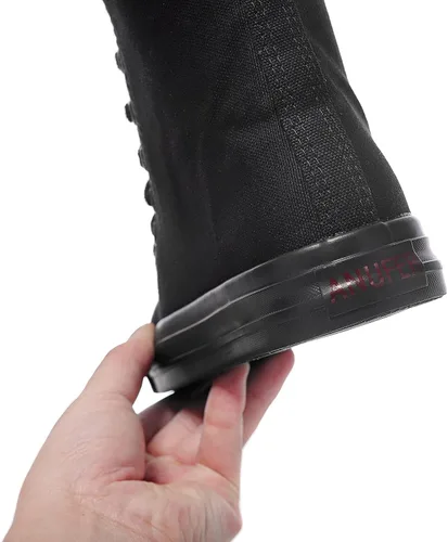 Vista 7 de Momuk - Botas de lona por arriba de la rodilla para mujer