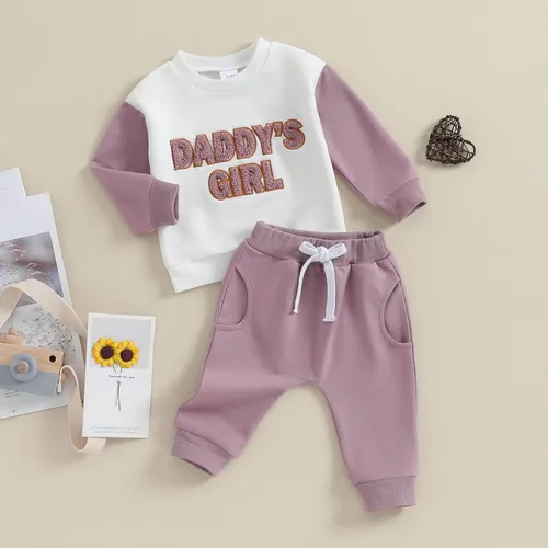 Vista 3 de Conjunto de sudadera con letras de leopardo para recién nacido, ropa de otoño e invierno