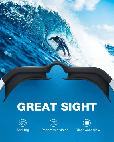 Vista 5 de ZIONOR Gafas de natación, 2 paquetes de gafas de natación polarizadas G1 para adultos, hombres y mujeres