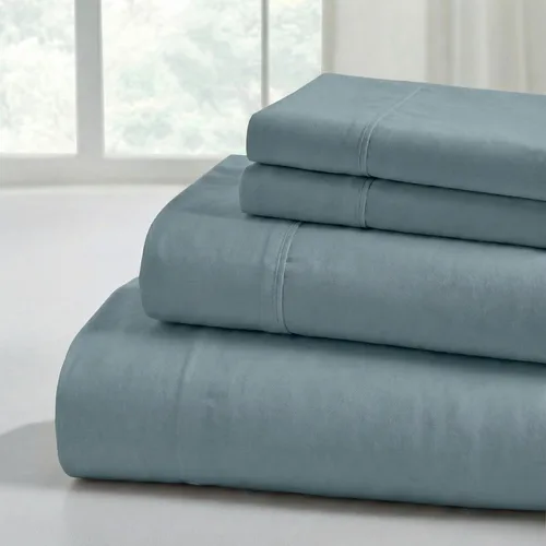 Vista 17 de Modern Threads - Sábanas lisas de microfibra suave, sábanas de microfibra de lujo, incluye sábana encimera, sábana bajera con bolsillos profundos