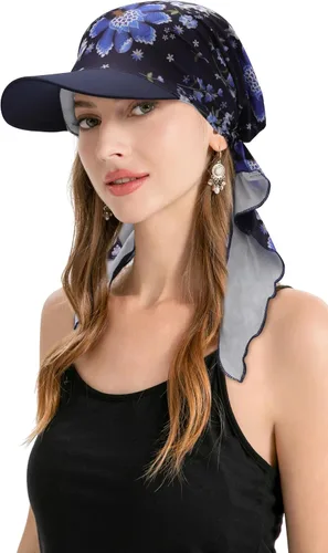 Vista 21 de ZLYC Gorro ligero con ala de quimioterapia para mujer, bufanda para la Tie Dyed Purple