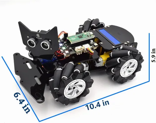 Vista 6 de Adeept Coche robótico de rueda mecánica omnidireccional 4WD para Raspberry