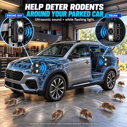 Vista 5 de Repelente ultrasónico de roedores 2026 para motores de automóviles