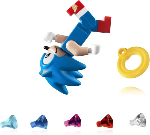 Vista 3 de LEGO Ideas Minifigure - Sonic The Hedgehog con accesorios y minifigureland Tile (todo nuevo para 2022) 21331