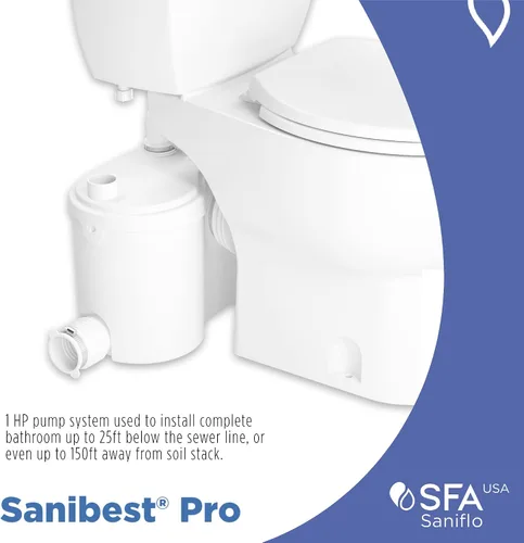 Vista 2 de SANIFLO Sanibest Pro - Instalación de baño completo - Upflush - Residencial y Comercial