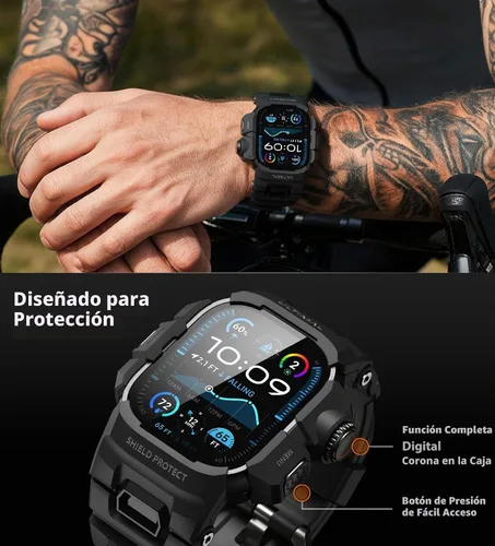Vista 2 de ULTIMAL Funda resistente con correa para Apple Watch de 1.732 pulgadas, compatible con Apple Watch Ultra 4/3/2/1, grado militar, a prueba de golpes