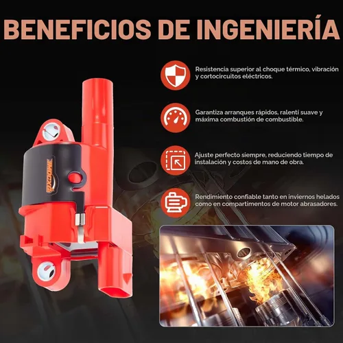 Vista 5 de Paquete de bobinas de encendido redondas y arnés de cables de bujía