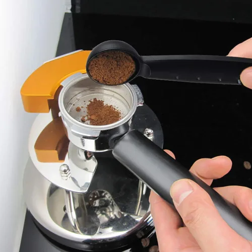 Vista 5 de Coffer - Manipulador multifuncional para expreso con cuchara medidora de 0.35 onzas, herramienta de ajuste de café para barista, prensa de granos