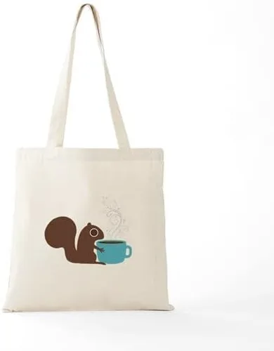 Vista 6 de CafePress Bolsa de lona natural para ardillas de café