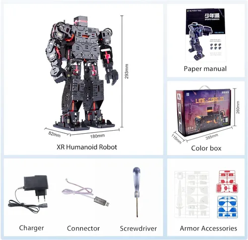 Vista 6 de Robot humanoide, boxeo inteligente, fútbol, robot bailarín, gráfico programable con teléfono y aplicación de PC con Windows, robótico RC blindado