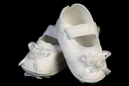 Vista 5 de Pink Princess Zapatos de bautismo para bebé niñas - Blanco Bebé Bautizo Zapatos Bebé Botines Recién Nacido - Zapatos de Bautizo para Nina