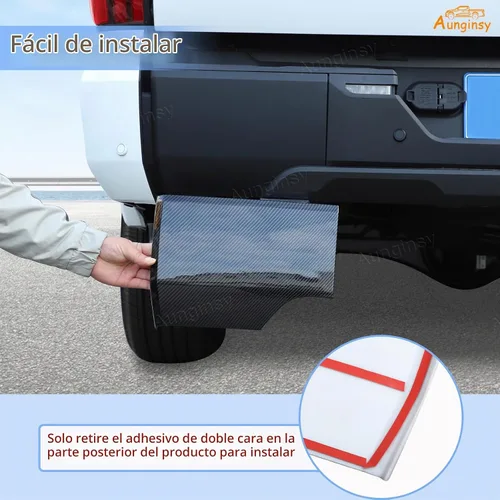 Vista 3 de Protector de parachoques trasero para auto compatible con Toyota Tundra 2022-2025, para guardabarros trasero lateral de camioneta, protector