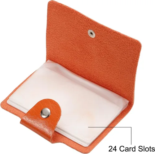 Vista 3 de PATIKIL Soporte para tarjetas de crédito, 1 paquete de cartera delgada de piel sintética, organizador de almacenamiento de tarjetas de visita