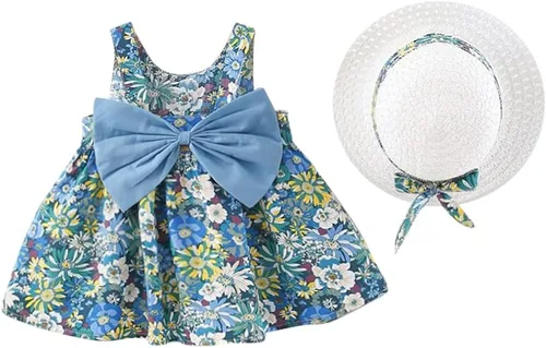Vista 13 de Vestido tutú de verano para niñas pequeñas, sin espalda, vestido de princesa para fiesta de cumpleaños, vestido de verano con lazo floral