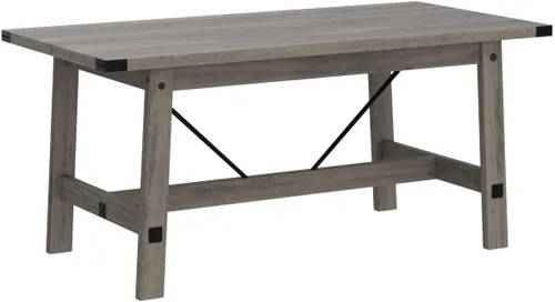 Vista 5 de WAMPAT Mesa de comedor de granja de 67.7 pulgadas para 4-6 personas, mesa de cocina rectangular moderna de madera con patas de madera resistentes
