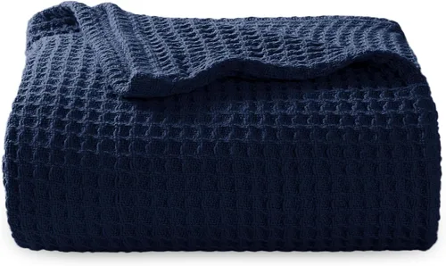 Vista 11 de Bedsure Gentlesoft - Manta de 100 % algodón, tamaño Twin XL, para dormitorio universitario, transpirable y suave, manta Twin de tejido waffle