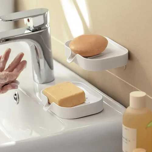 Vista 3 de Alipis Jabonera de baño autodrenante, jabonera ahorradora de jabón para ducha, baño, cocina, fregadero, bañera, esponjas de afeitar, suministros