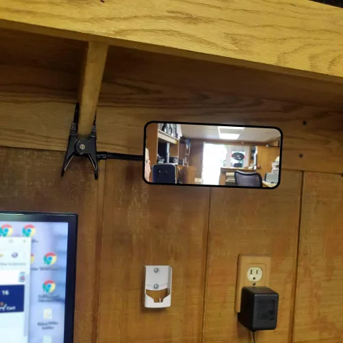 Vista 2 de Ampper Espejo de seguridad acrílico con clip, espejo de cubículo convexo flexible para seguridad personal y escritorio, monitores de visión trasera