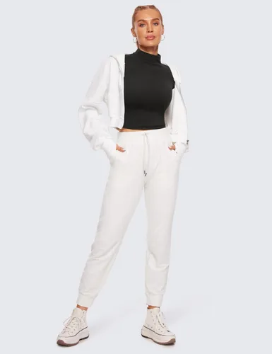 Vista 3 de CRZ YOGA Butterluxe - Camiseta corta de manga larga con cuello alto falso para mujer, ajustada, atlética, entrenamiento, casual, capa base