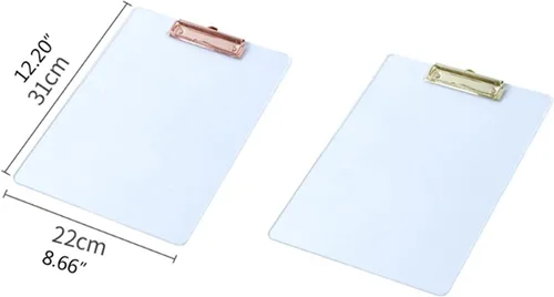 Vista 2 de Files Folder Acrylic File Clipboard Folder Writing Pad File Clipboard for Doctor Office Files Organizer (Color : Gold)
