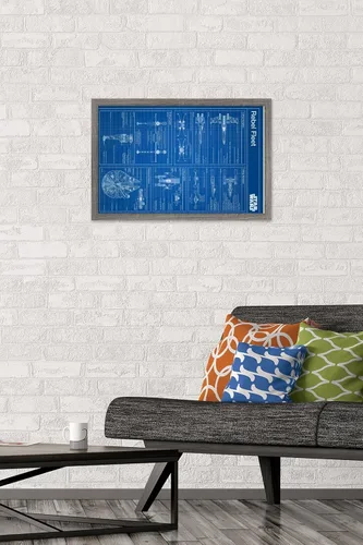 Vista 2 de Trends International Star Wars: Saga - Póster de pared con diseño rebelde, 14.725 x 22.375 pulgadas, versión enmarcada de madera de granero