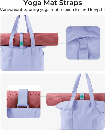 Vista 31 de BAGSMART Bolsa de mano para mujer con cremallera, bolsa de gimnasio con compartimentos, bolsa de trabajo para enfermera, baile, bolsa de yoga