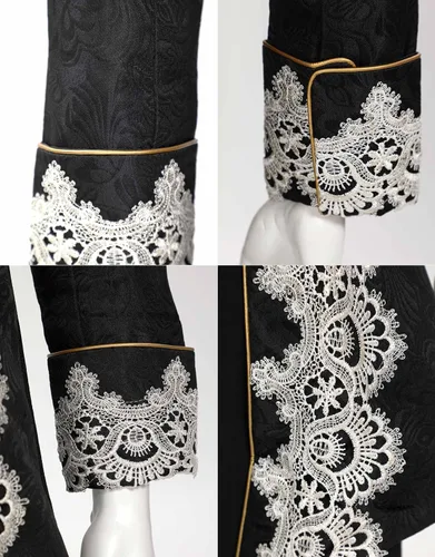 Vista 5 de Abrigo steampunk medieval para hombre, chaqueta bordada victoriana, abrigo renacentista, disfraz de Halloween