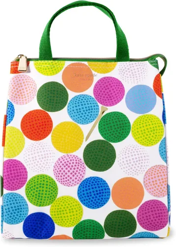 Vista 14 de Kate Spade New York Bolsa de Almuerzo Portátil Suave Refrigeradora, Bolso Térmico con Forro Interior Aislante Plateado y Bolsillo de Almacenamiento