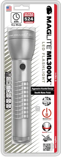 Vista 2 de Linterna MagLite de luz LED, de color negro mate y que necesita 2 baterías D (ML300LX)
