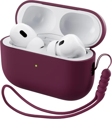 Vista 20 de ORNARTO Funda compatible con AirPods Pro 2 2022, silicona híbrida protectora completa para AirPods Pro de 2ª generación, cubierta frontal LED
