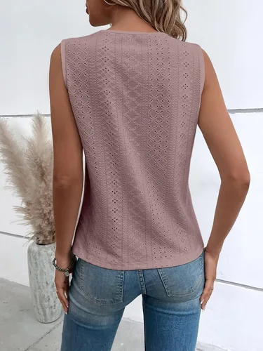 Vista 2 de SweatyRocks Camiseta sin mangas con cuello en V y encaje floral para mujer