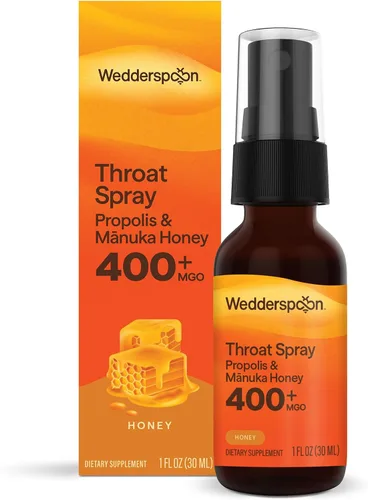 Vista 8 de Wedderspoon Spray de garganta con propóleo y miel de manuka, manzanilla y menta, 1 onza líquida (paquete de 1), alivio del dolor de garganta, apoyo
